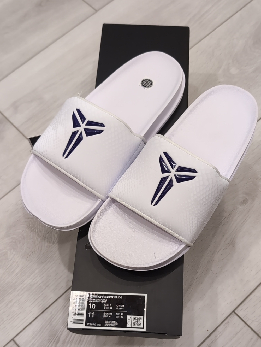 Brand New With Box Kobe Bryant Offcourt Slides White 10